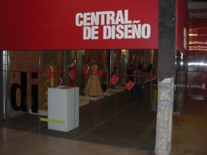 The entrance to an exhibition on clothing design